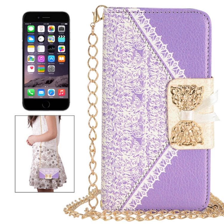 Bowknot Wallet Style Leather Case with Chain and Card Slots for iPhone 6 Plus & 6S Plus