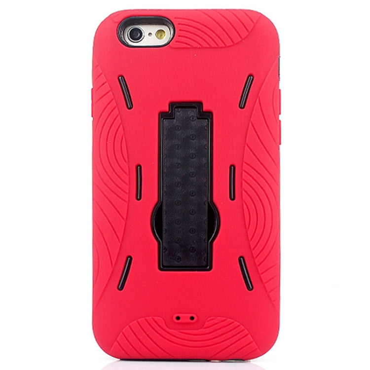 3 in 1 Detachable Shockproof Silicone&Plastic + Screen Protector Hard Case with Holder for iPhone 6 Plus & 6S Plus