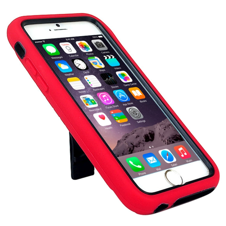 3 in 1 Detachable Shockproof Silicone&Plastic + Screen Protector Hard Case with Holder for iPhone 6 Plus & 6S Plus