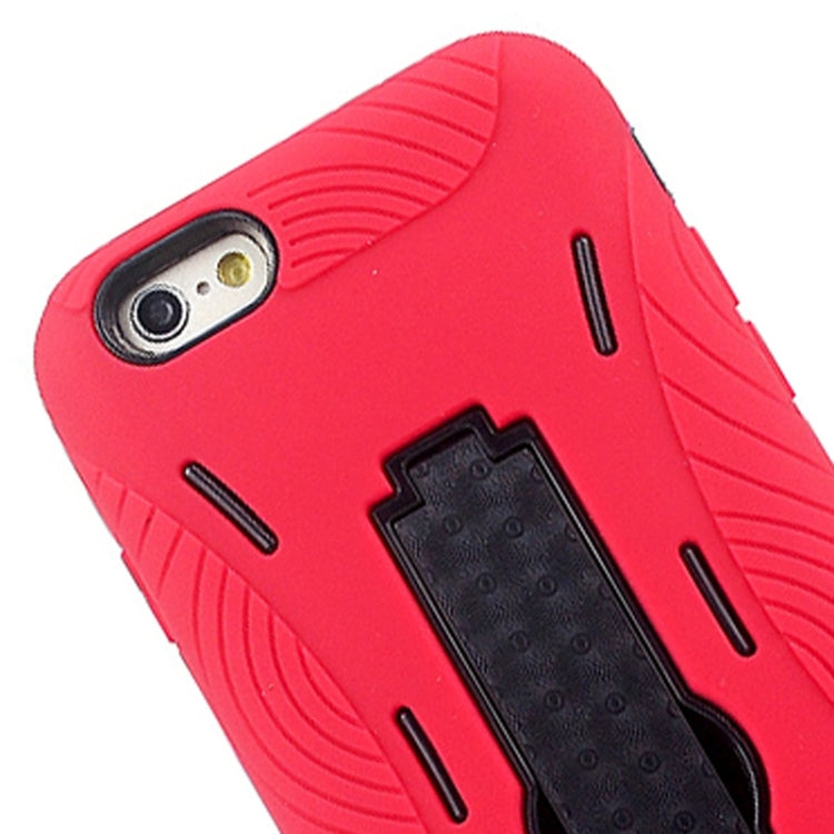 3 in 1 Detachable Shockproof Silicone&Plastic + Screen Protector Hard Case with Holder for iPhone 6 Plus & 6S Plus