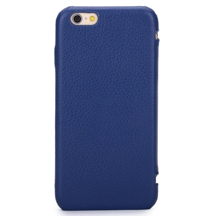 Litchi Texture Horizontal Flip Classic Top-grain Leather Case for iPhone 6 Plus & 6S Plus(Dark Blue)