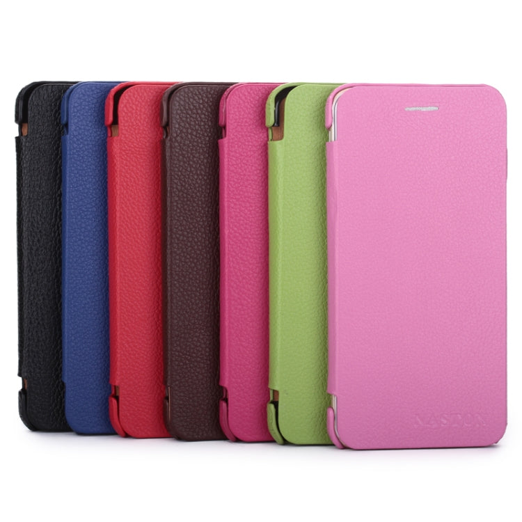 Litchi Texture Horizontal Flip Classic Top-grain Leather Case for iPhone 6 Plus & 6S Plus(Dark Blue)