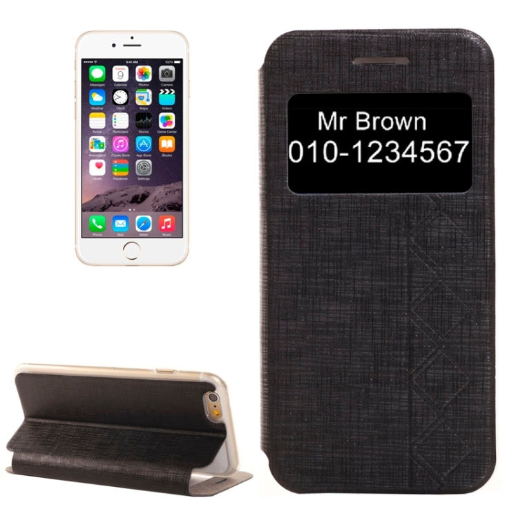 Plaid Texture Leather Case with Holder and Call Display ID for iPhone 6 Plus & 6S Plus