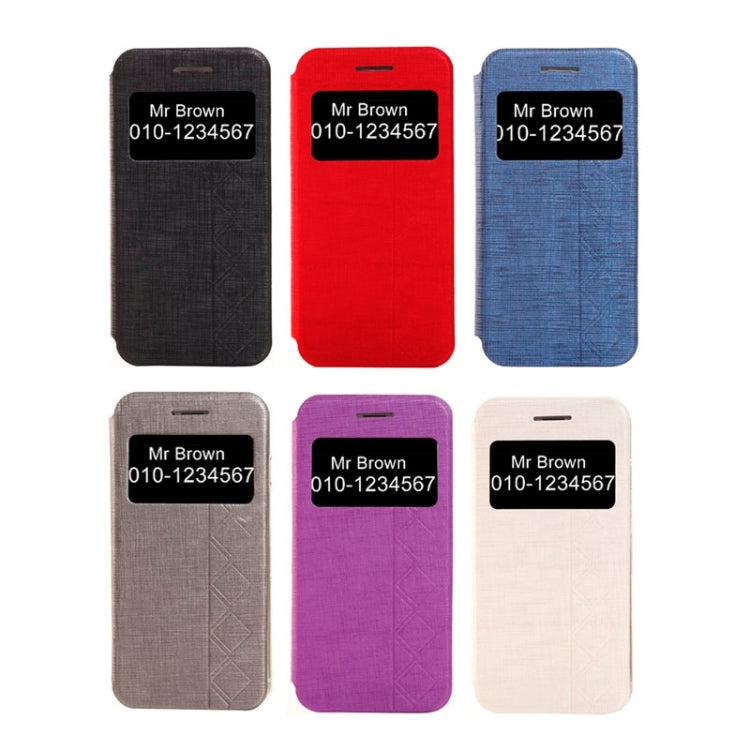 Plaid Texture Leather Case with Holder and Call Display ID for iPhone 6 Plus & 6S Plus