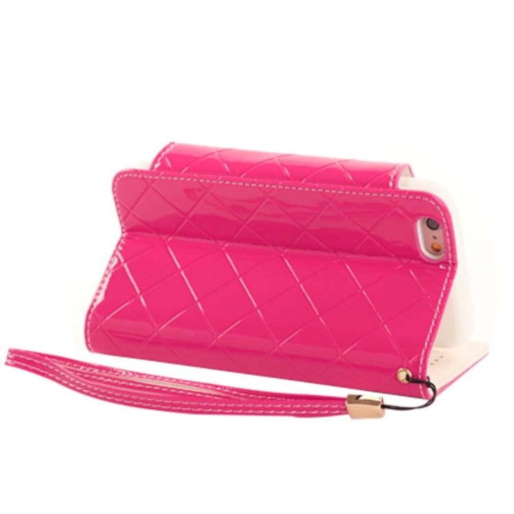Wallet Style Diamond Encrusted Leather Case with Lanyard & Card Slots & Money Pocket for iPhone 6 Plus