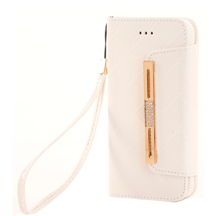 Wallet Style Diamond Encrusted Leather Case with Lanyard & Card Slots & Money Pocket for iPhone 6 Plus