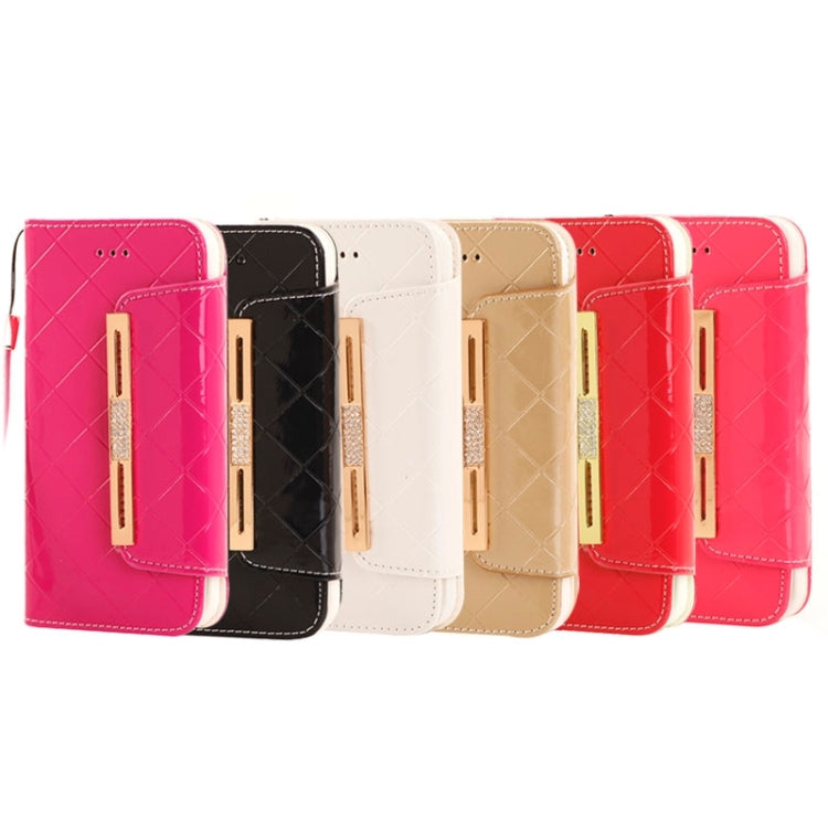 Wallet Style Diamond Encrusted Leather Case with Lanyard & Card Slots & Money Pocket for iPhone 6 Plus