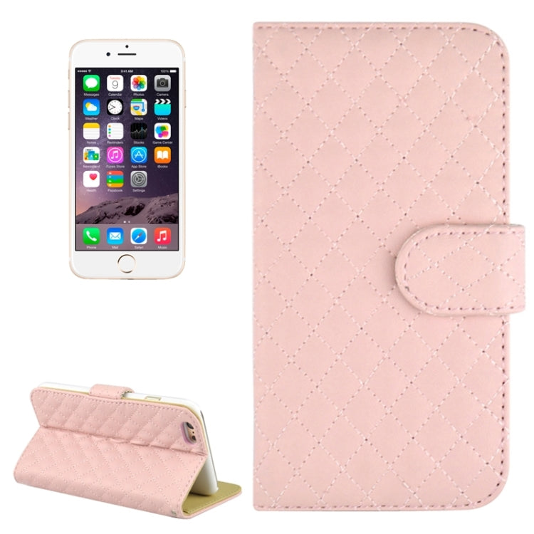 Plaid Stitching Line Horizontal Flip PU Leather Case with Card Slots & Holder for iPhone 6 Plus & 6S Plus