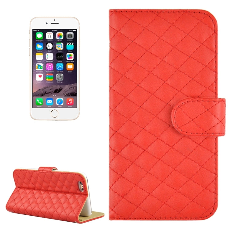 Plaid Stitching Line Horizontal Flip PU Leather Case with Card Slots & Holder for iPhone 6 Plus & 6S Plus