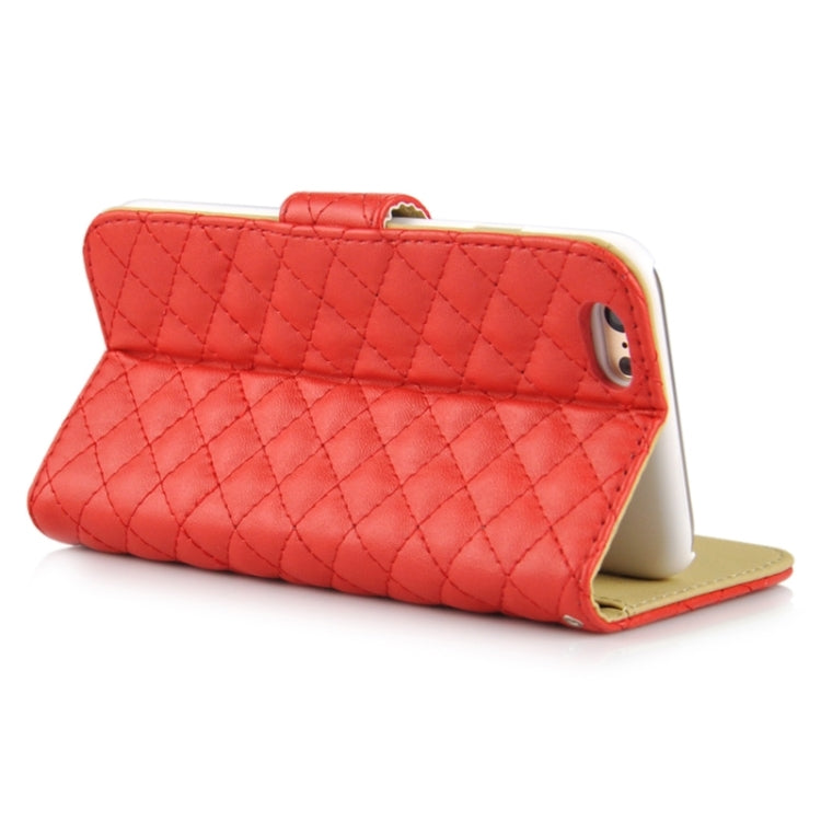 Plaid Stitching Line Horizontal Flip PU Leather Case with Card Slots & Holder for iPhone 6 Plus & 6S Plus