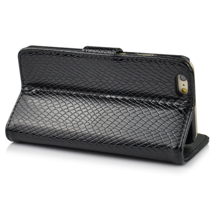 Snakeskin Texture Horizontal Flip PU Leather Case with Card Slot & Holder for iPhone 6 Plus