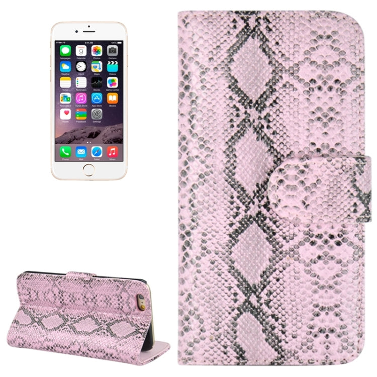 Snakeskin Texture Horizontal Flip PU Leather Case with Card Slot & Holder for iPhone 6 Plus
