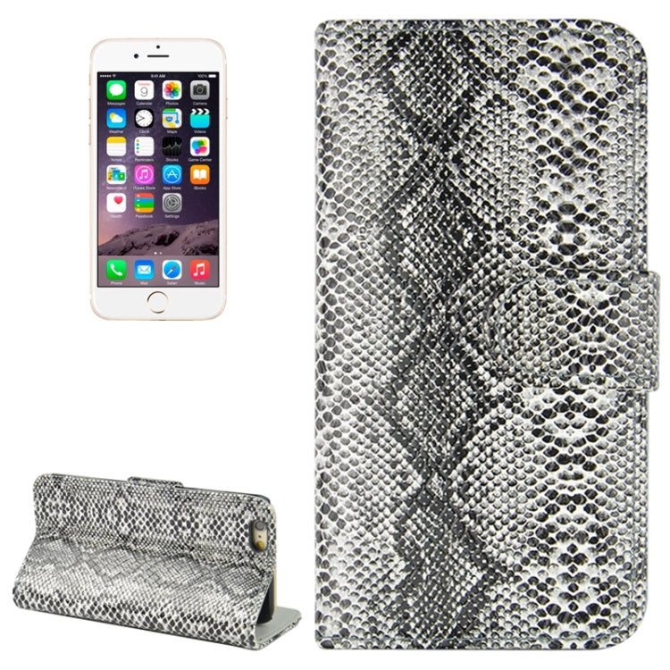 Snakeskin Texture Horizontal Flip PU Leather Case with Card Slot & Holder for iPhone 6 Plus