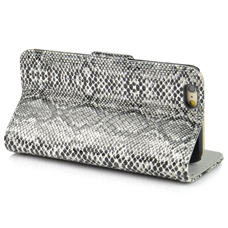 Snakeskin Texture Horizontal Flip PU Leather Case with Card Slot & Holder for iPhone 6 Plus