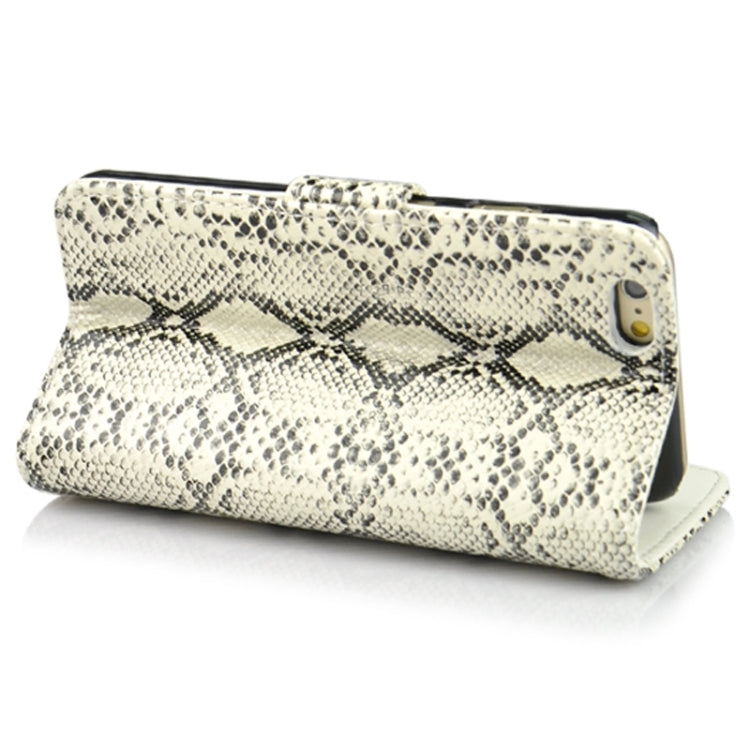 Snakeskin Texture Horizontal Flip PU Leather Case with Card Slot & Holder for iPhone 6 Plus
