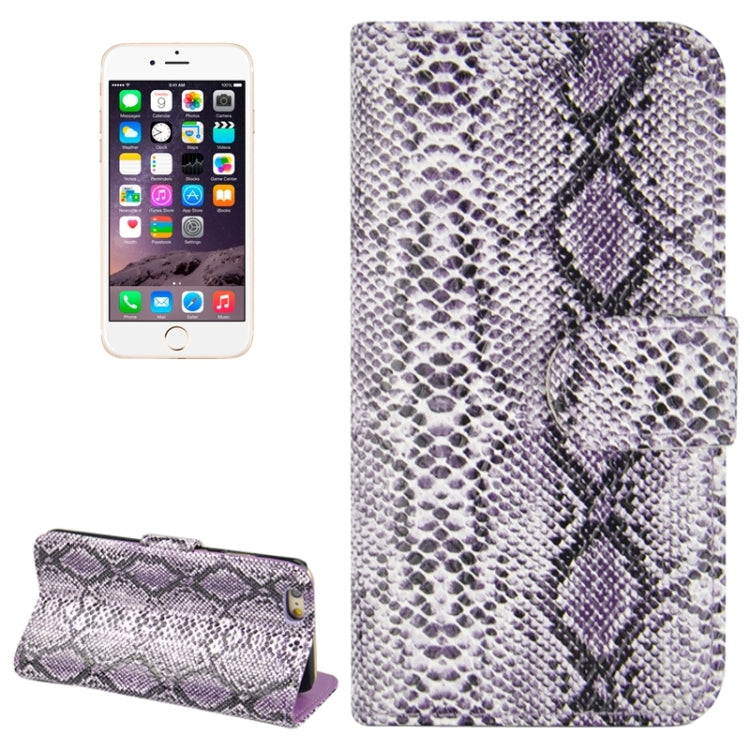 Snakeskin Texture Horizontal Flip PU Leather Case with Card Slot & Holder for iPhone 6 Plus