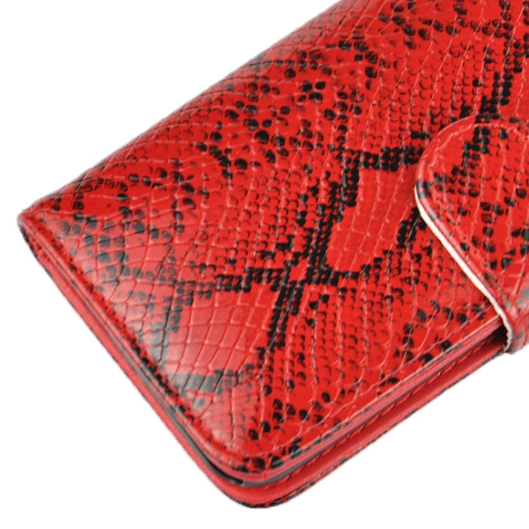 Snakeskin Texture Horizontal Flip PU Leather Case with Card Slot & Holder for iPhone 6 Plus