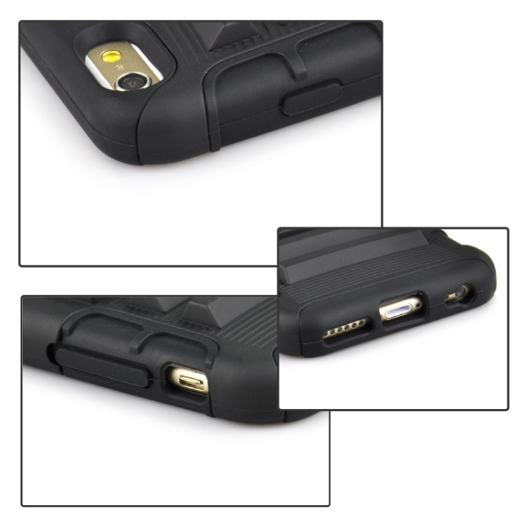 2 in 1 Split Sliding Silicone+Plastic Combination Case with Holder for iPhone 6 Plus & 6S Plus