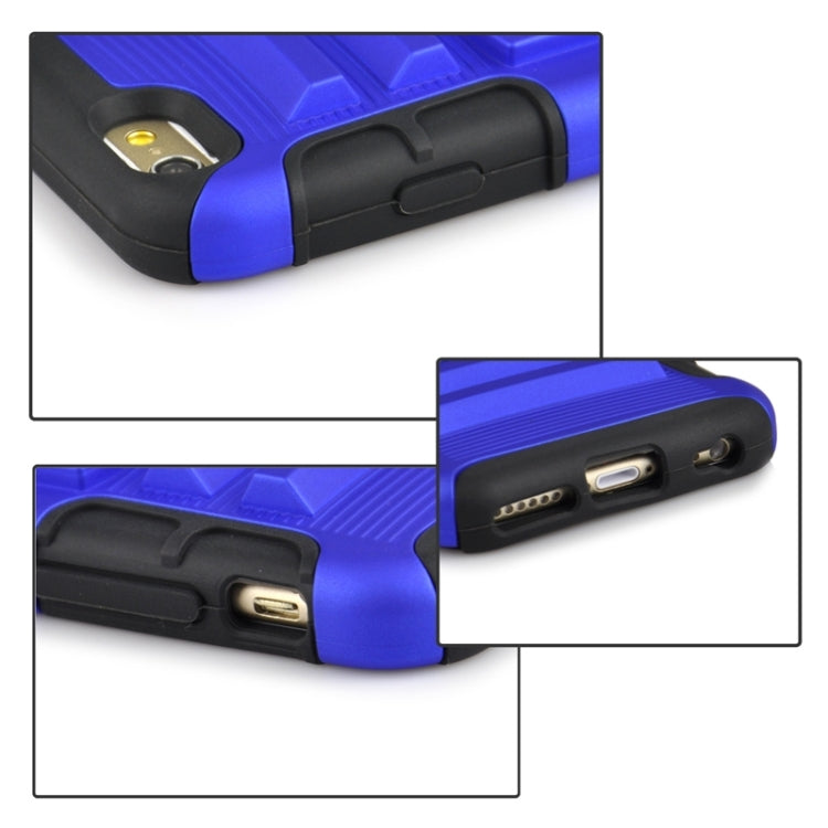 2 in 1 Split Sliding Silicone+Plastic Combination Case with Holder for iPhone 6 Plus & 6S Plus