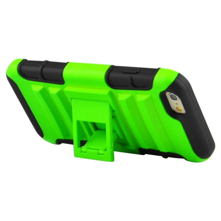 2 in 1 Split Sliding Silicone+Plastic Combination Case with Holder for iPhone 6 Plus & 6S Plus