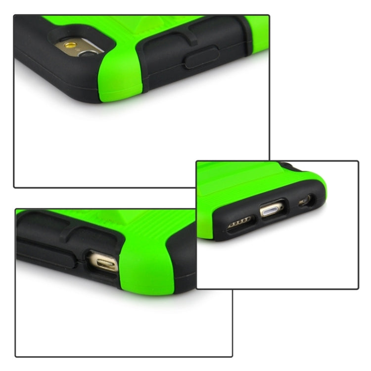 2 in 1 Split Sliding Silicone+Plastic Combination Case with Holder for iPhone 6 Plus & 6S Plus