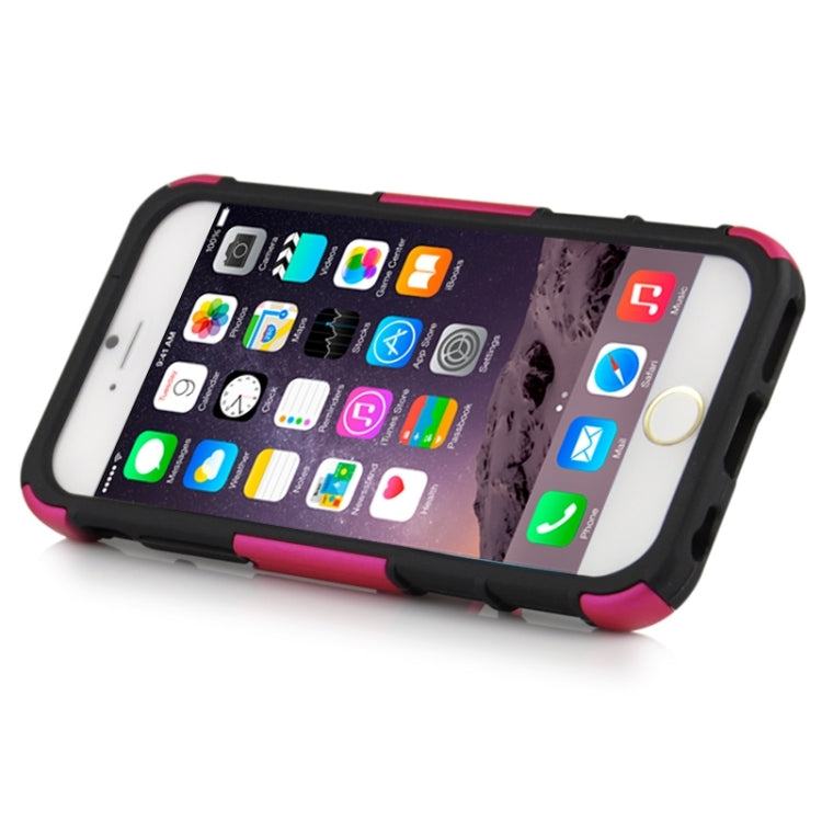 2 in 1 Split Sliding Silicone+Plastic Combination Case with Holder for iPhone 6 Plus & 6S Plus