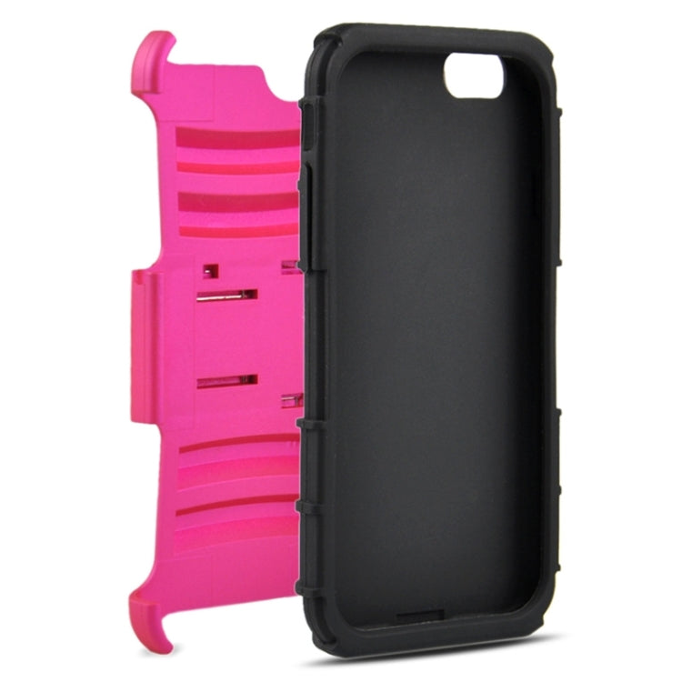 2 in 1 Split Sliding Silicone+Plastic Combination Case with Holder for iPhone 6 Plus & 6S Plus