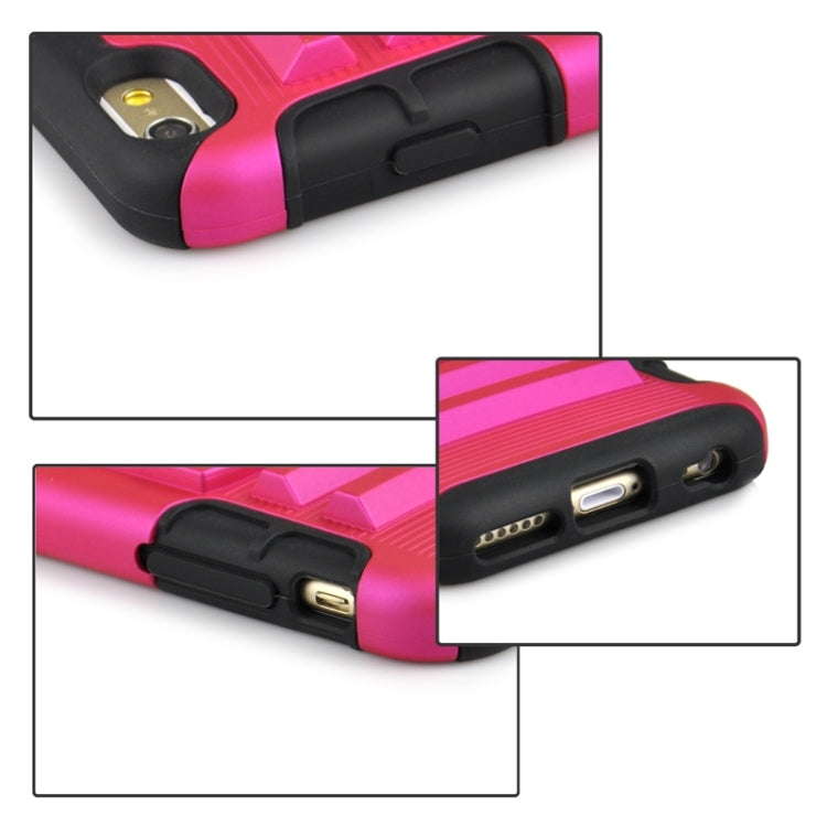 2 in 1 Split Sliding Silicone+Plastic Combination Case with Holder for iPhone 6 Plus & 6S Plus