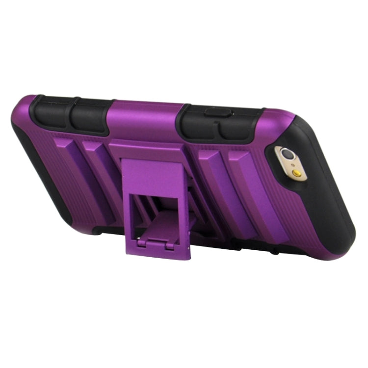 2 in 1 Split Sliding Silicone+Plastic Combination Case with Holder for iPhone 6 Plus & 6S Plus