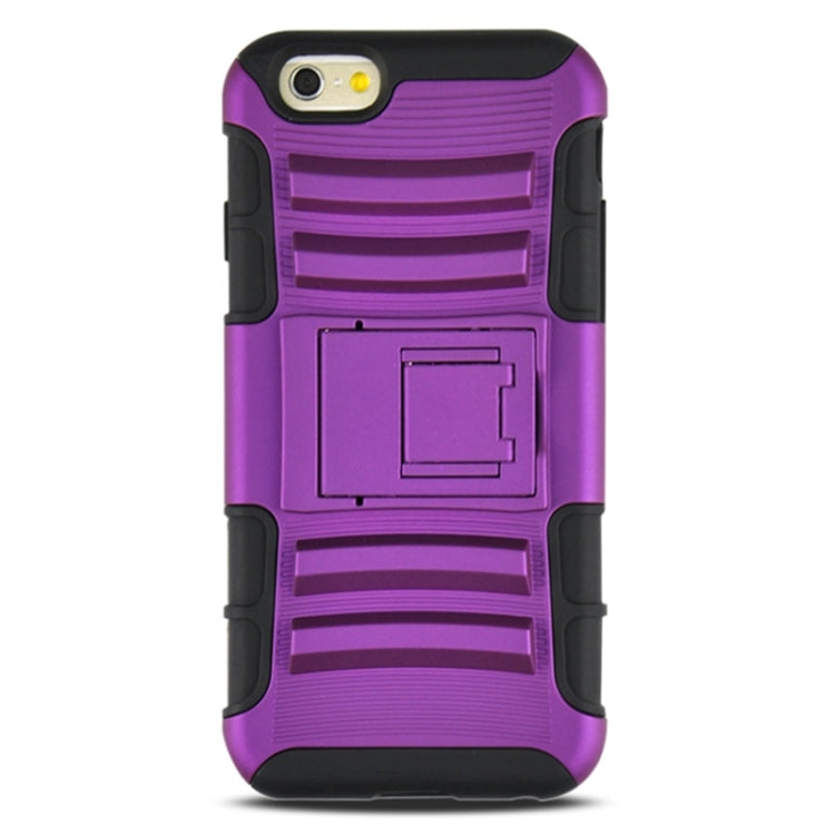2 in 1 Split Sliding Silicone+Plastic Combination Case with Holder for iPhone 6 Plus & 6S Plus