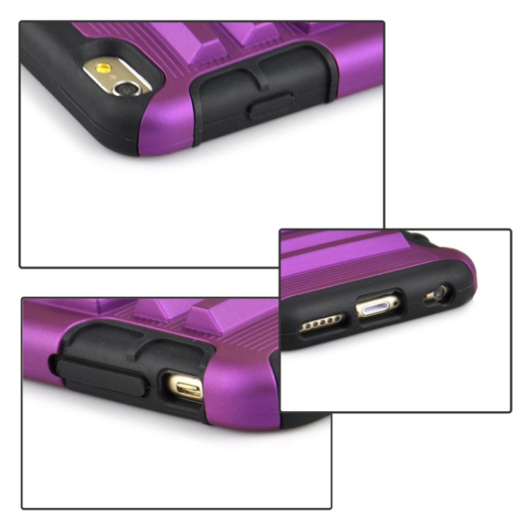 2 in 1 Split Sliding Silicone+Plastic Combination Case with Holder for iPhone 6 Plus & 6S Plus