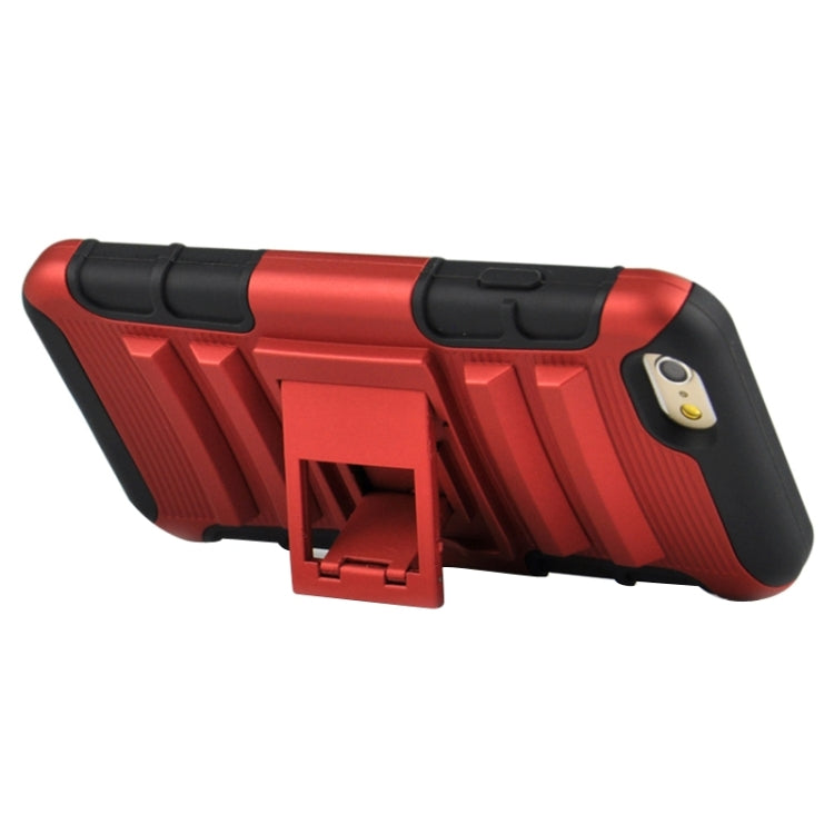 2 in 1 Split Sliding Silicone+Plastic Combination Case with Holder for iPhone 6 Plus & 6S Plus