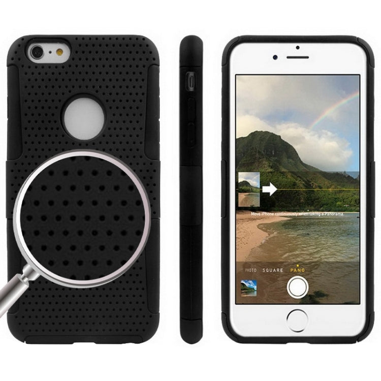 Mesh Plastic + Silicone Combination Case for iPhone 6 Plus & 6S Plus
