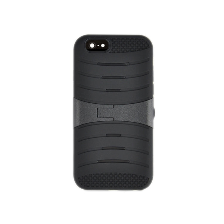 Stripe Pattern Silicone + Plastic Protective Case with Holder for iPhone 6 Plus & 6S Plus