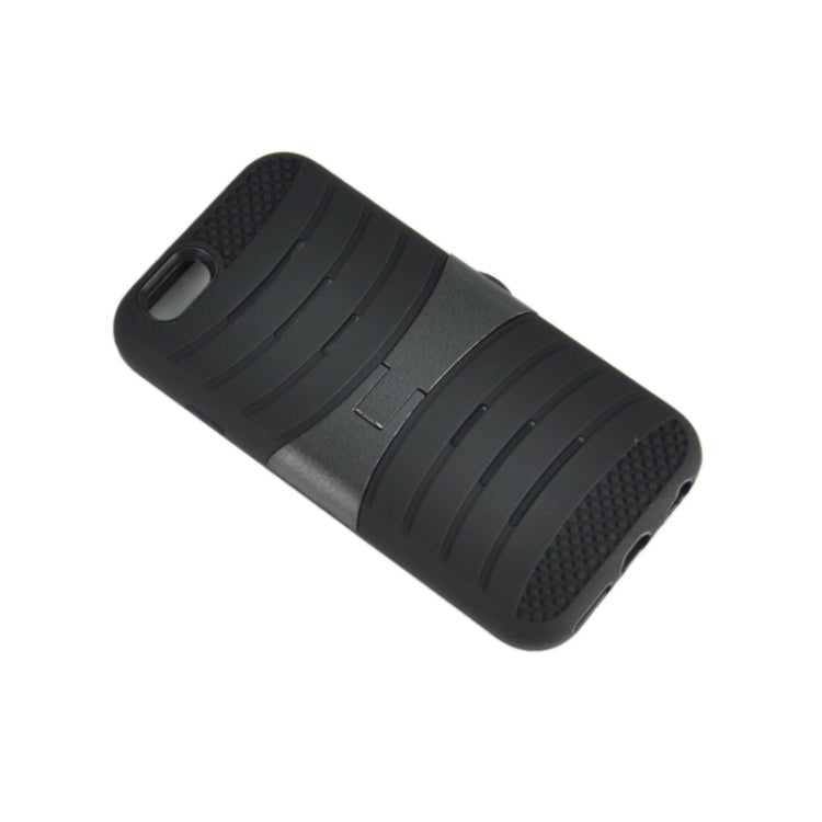 Stripe Pattern Silicone + Plastic Protective Case with Holder for iPhone 6 Plus & 6S Plus