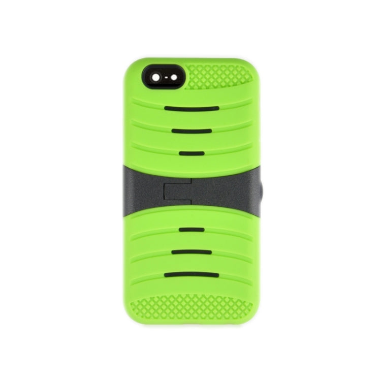 Stripe Pattern Silicone + Plastic Protective Case with Holder for iPhone 6 Plus & 6S Plus
