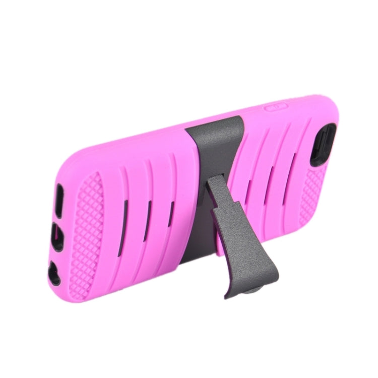 Stripe Pattern Silicone + Plastic Protective Case with Holder for iPhone 6 Plus & 6S Plus