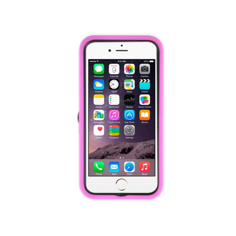 Stripe Pattern Silicone + Plastic Protective Case with Holder for iPhone 6 Plus & 6S Plus