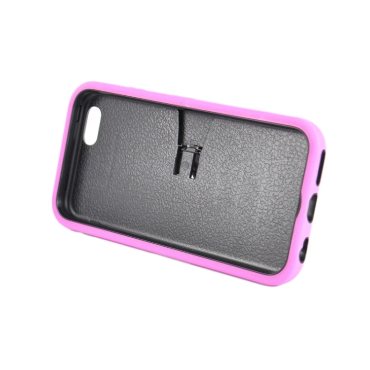 Stripe Pattern Silicone + Plastic Protective Case with Holder for iPhone 6 Plus & 6S Plus