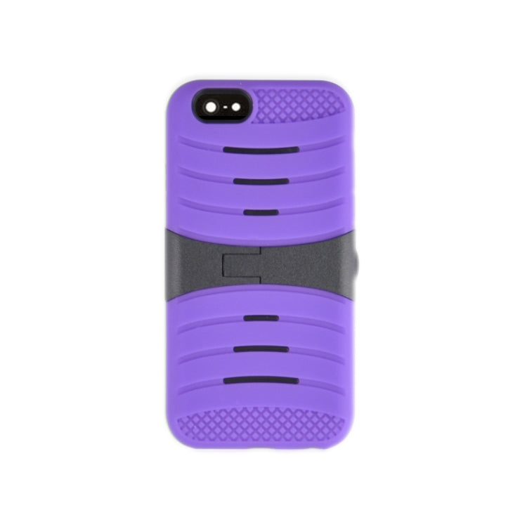 Stripe Pattern Silicone + Plastic Protective Case with Holder for iPhone 6 Plus & 6S Plus