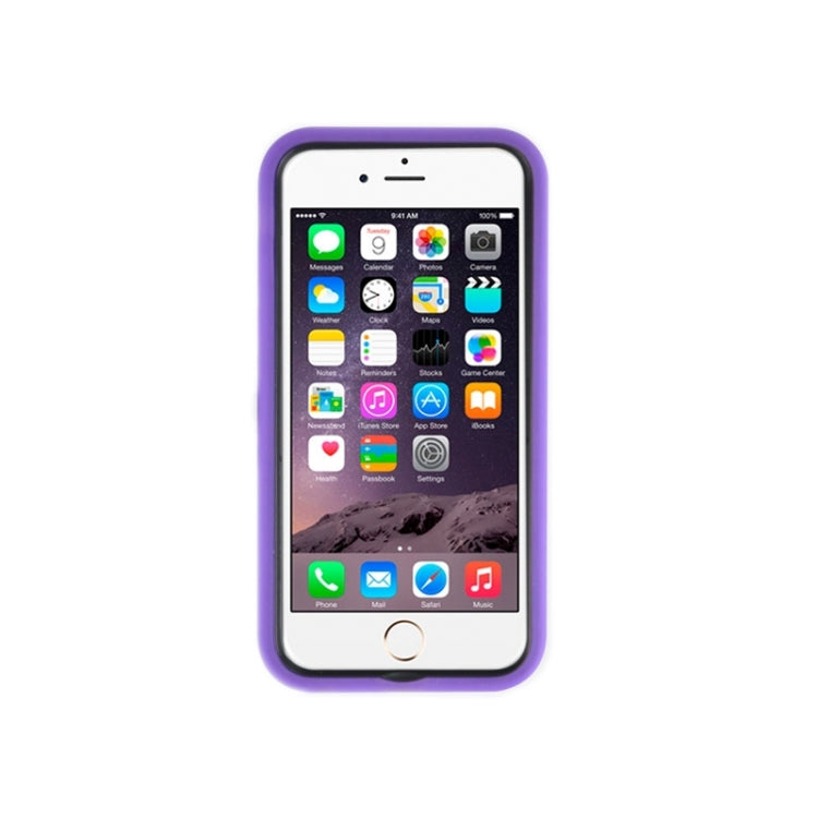 Stripe Pattern Silicone + Plastic Protective Case with Holder for iPhone 6 Plus & 6S Plus