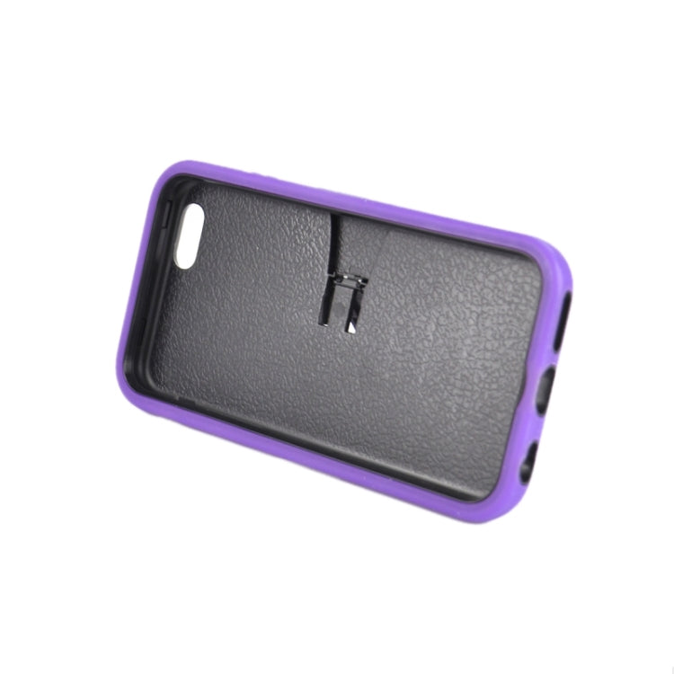 Stripe Pattern Silicone + Plastic Protective Case with Holder for iPhone 6 Plus & 6S Plus