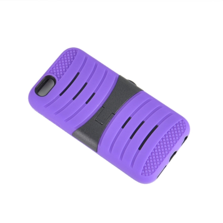 Stripe Pattern Silicone + Plastic Protective Case with Holder for iPhone 6 Plus & 6S Plus