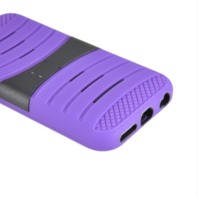Stripe Pattern Silicone + Plastic Protective Case with Holder for iPhone 6 Plus & 6S Plus