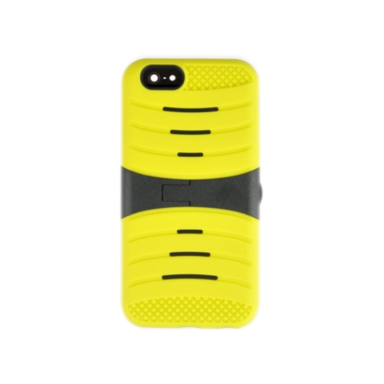 Stripe Pattern Silicone + Plastic Protective Case with Holder for iPhone 6 Plus & 6S Plus