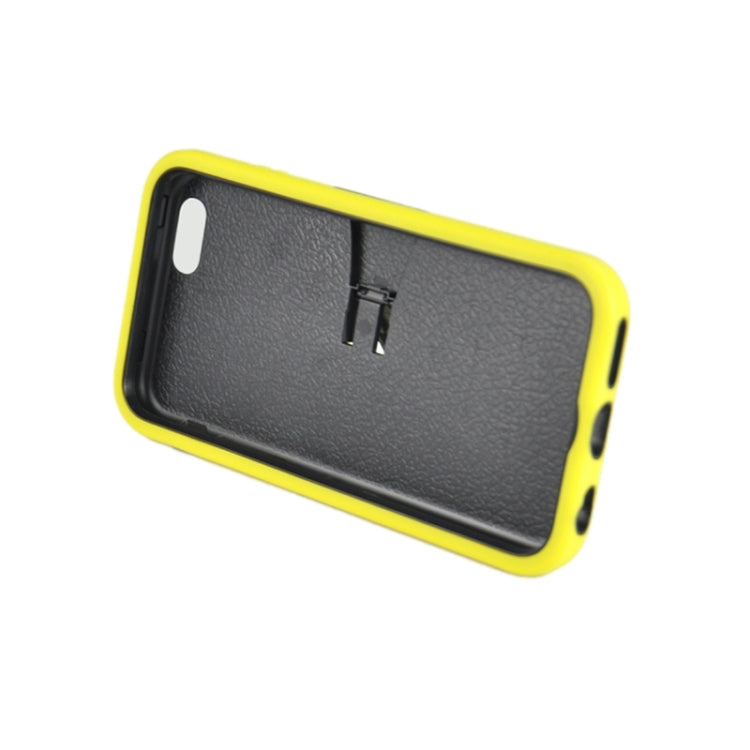 Stripe Pattern Silicone + Plastic Protective Case with Holder for iPhone 6 Plus & 6S Plus