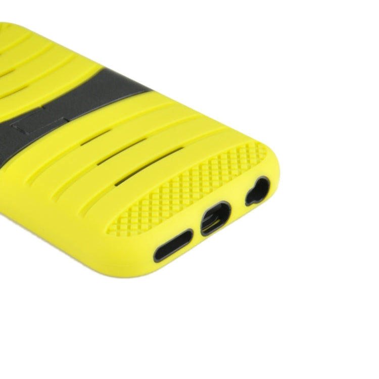 Stripe Pattern Silicone + Plastic Protective Case with Holder for iPhone 6 Plus & 6S Plus