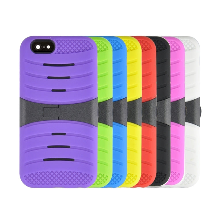 Stripe Pattern Silicone + Plastic Protective Case with Holder for iPhone 6 Plus & 6S Plus