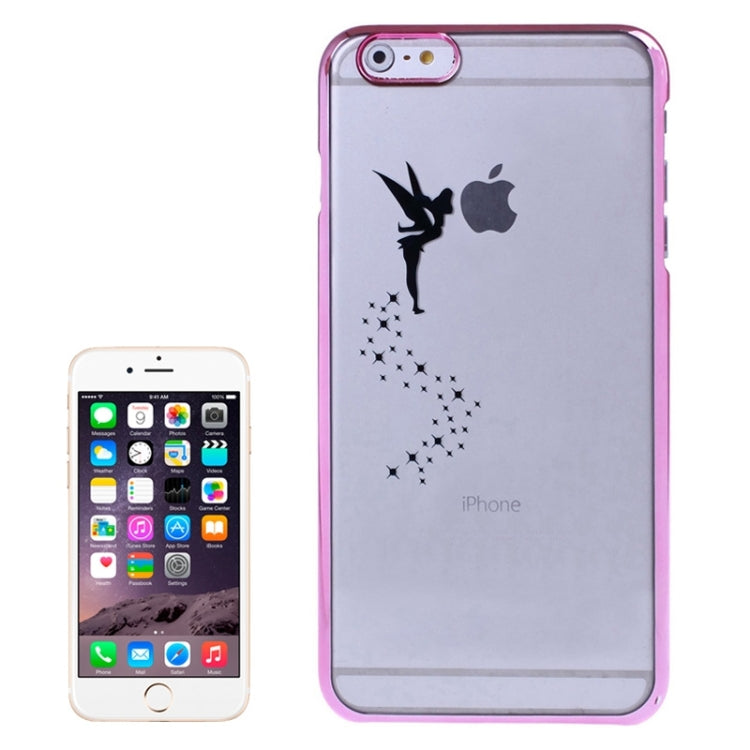 Angel Pattern Ultra Thin Plating Border Transparent Plastic Case for iPhone 6 Plus & 6S Plus, Package Random Delivery