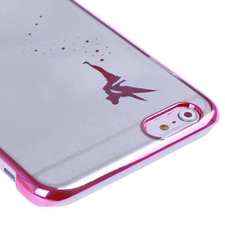 Angel Pattern Ultra Thin Plating Border Transparent Plastic Case for iPhone 6 Plus & 6S Plus, Package Random Delivery